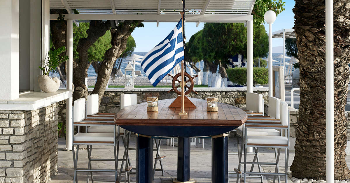 Een foto van het terras bij Fito Aqua Bleu Resort