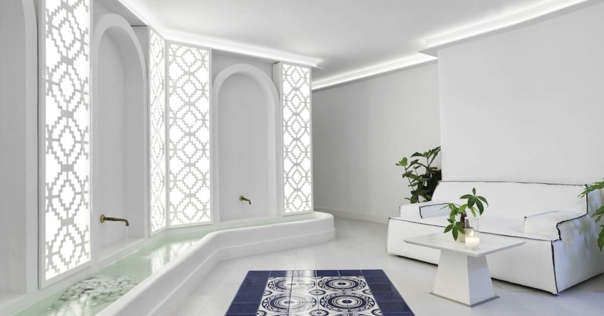 Een foto van het interieur van Katikies Mykonos