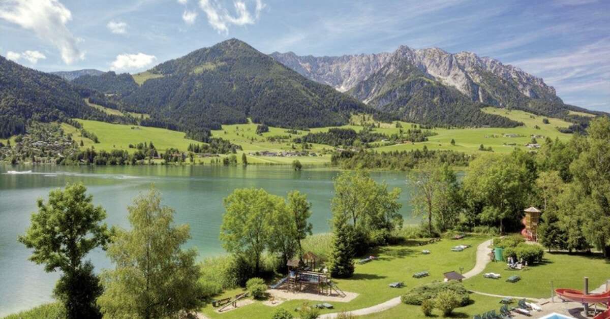 Ein Foto von der Terrasse im Ferienclub Bellevue am See