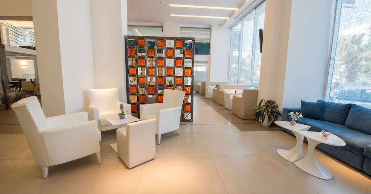 Een foto van het interieur van Hotel Astron