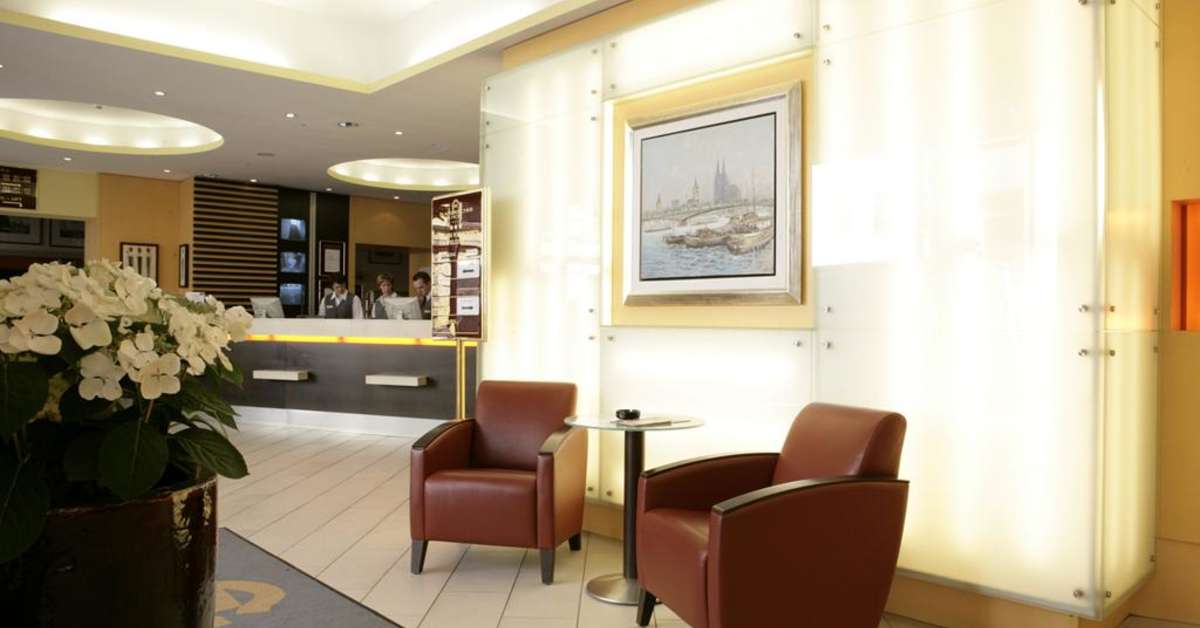 Een foto van het interieur van Flandrischer Hof Hotel
