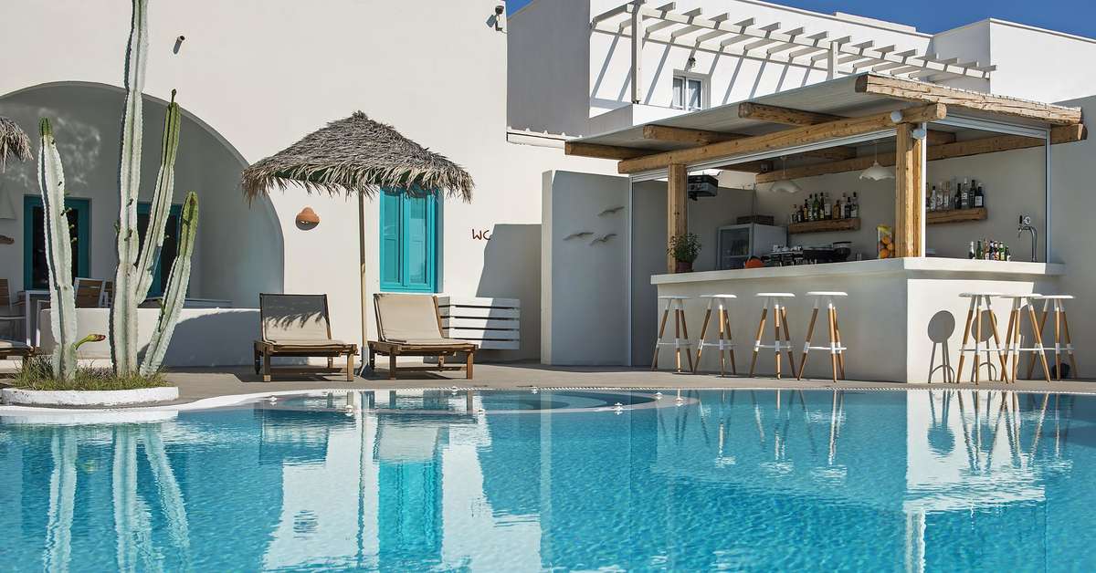 Een foto van het zwembad bij Appartementen Nissia