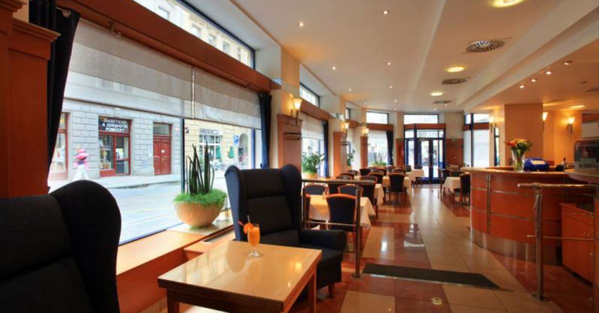 Een foto van het interieur van Hotel Astoria