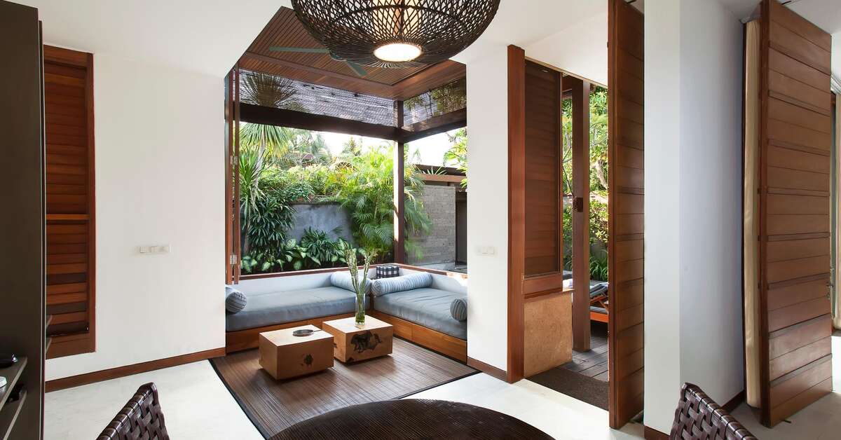 Een foto van het interieur van The Elysian Boutique Villa Resort