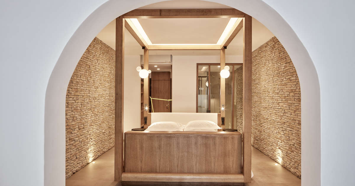 Ein Foto vom Innenbereich im Myconian Naia Luxury Suites