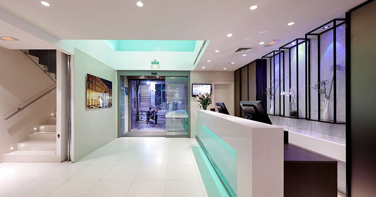 Een foto van het interieur van Eurostars Plaza Mayor