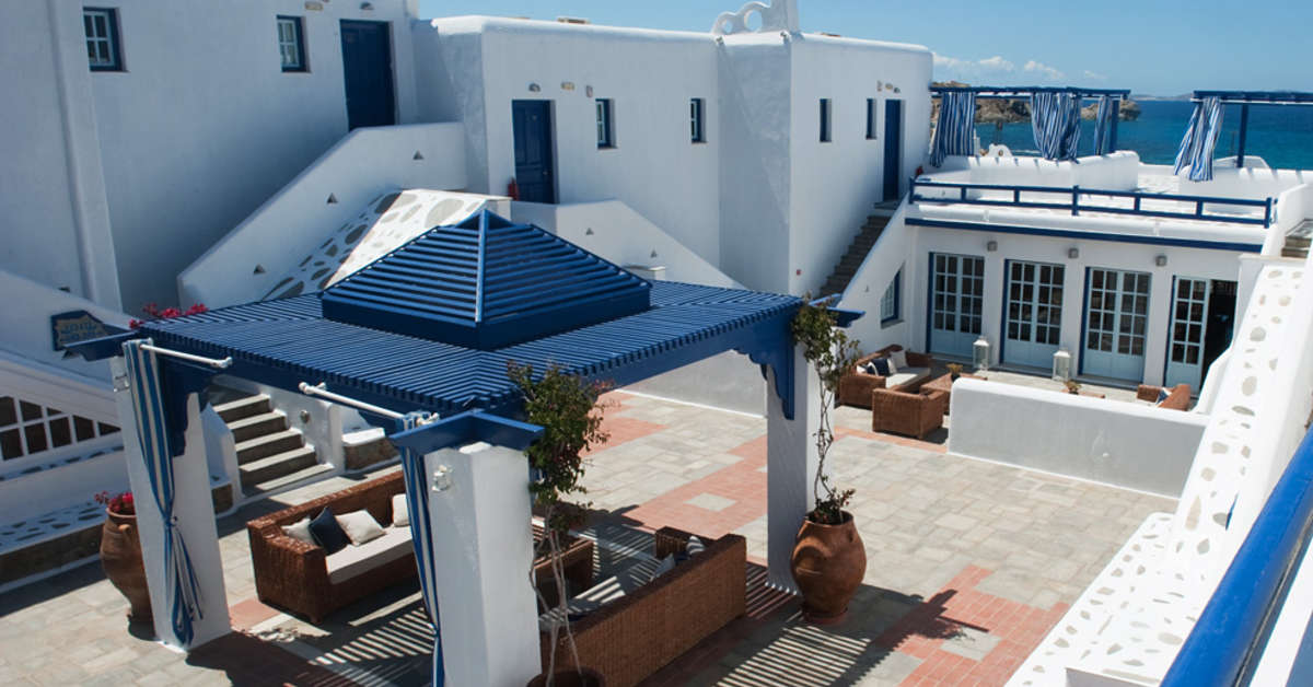 Een foto van het terras bij San Marco Hotel