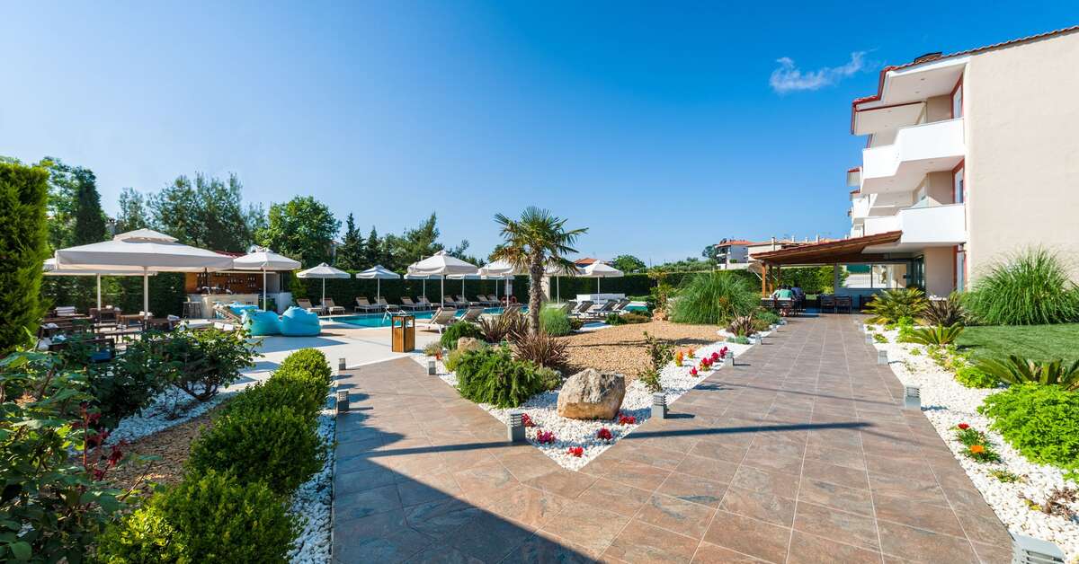 Een foto van het terras bij Lagaria Hotel & Appartementen