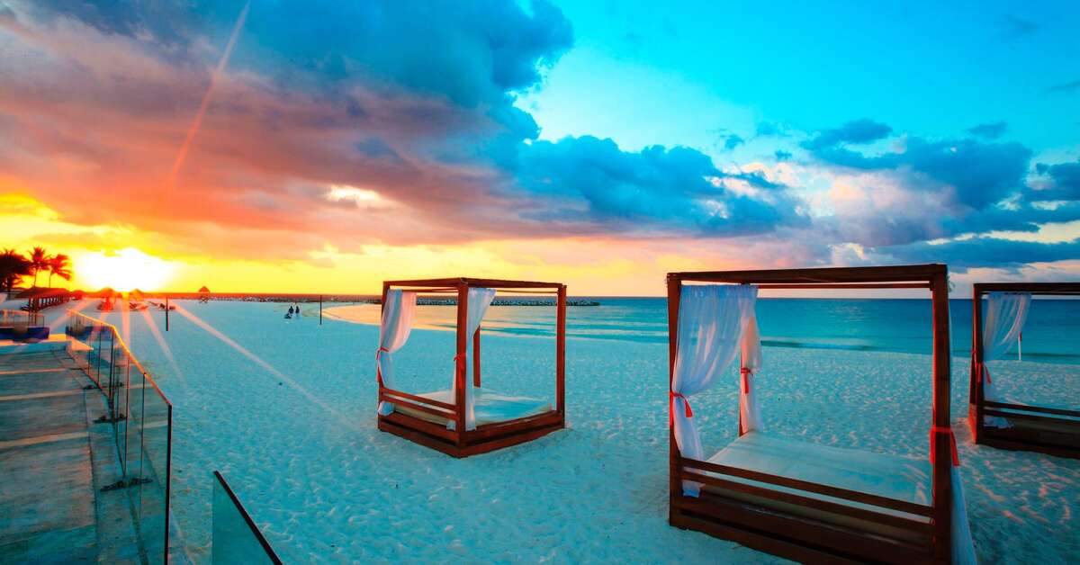 Een foto van het strand bij Krystal Cancun