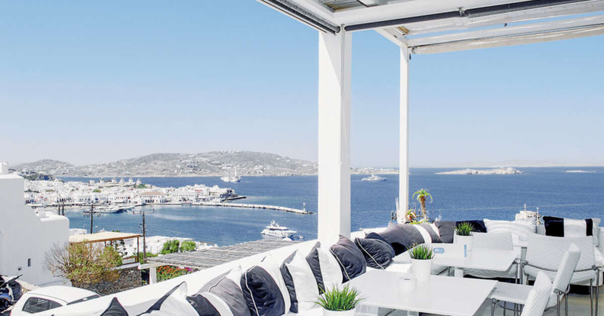 Een foto van het terras bij Mykonos View