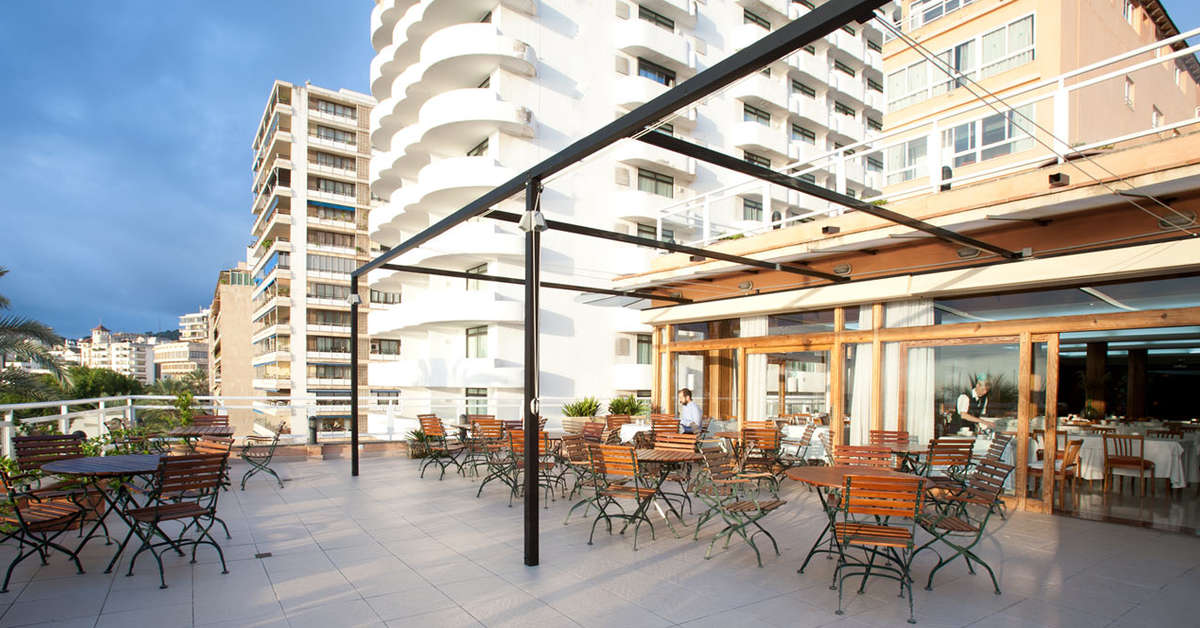 Ein Foto von der Terrasse im Hotel Mirador