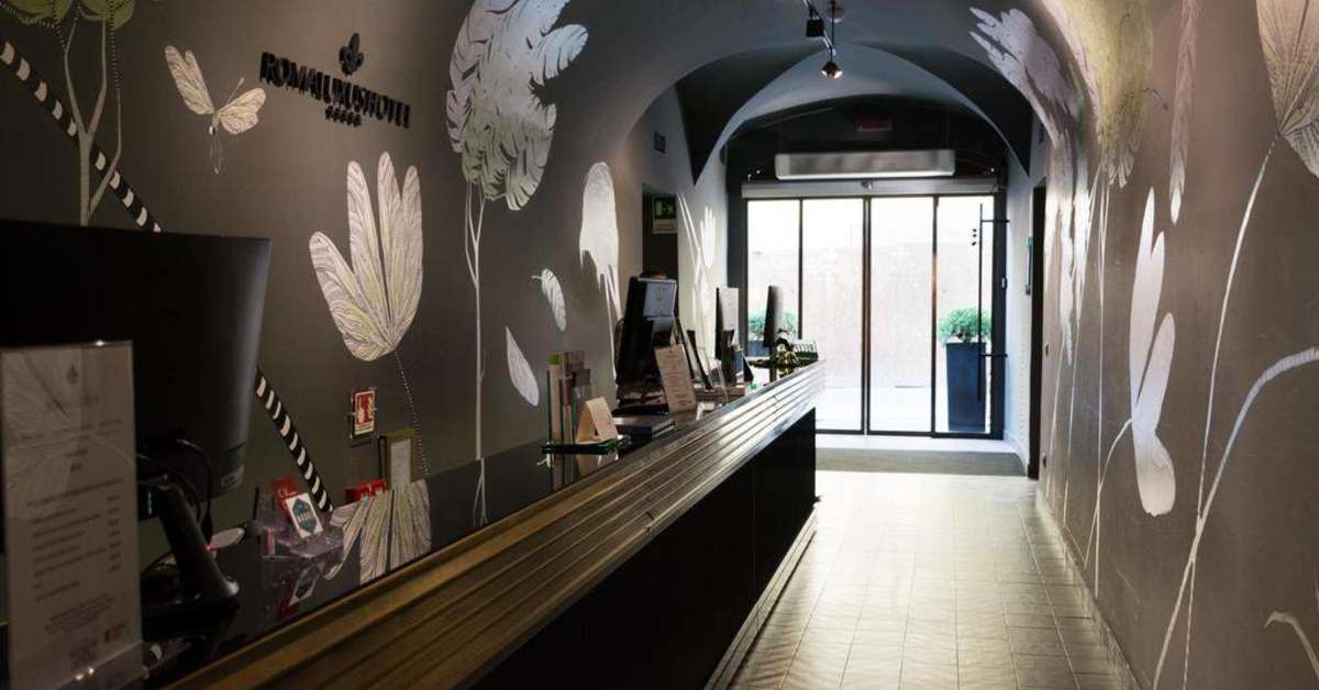 Een foto van het interieur van Hotel Roma Luxus