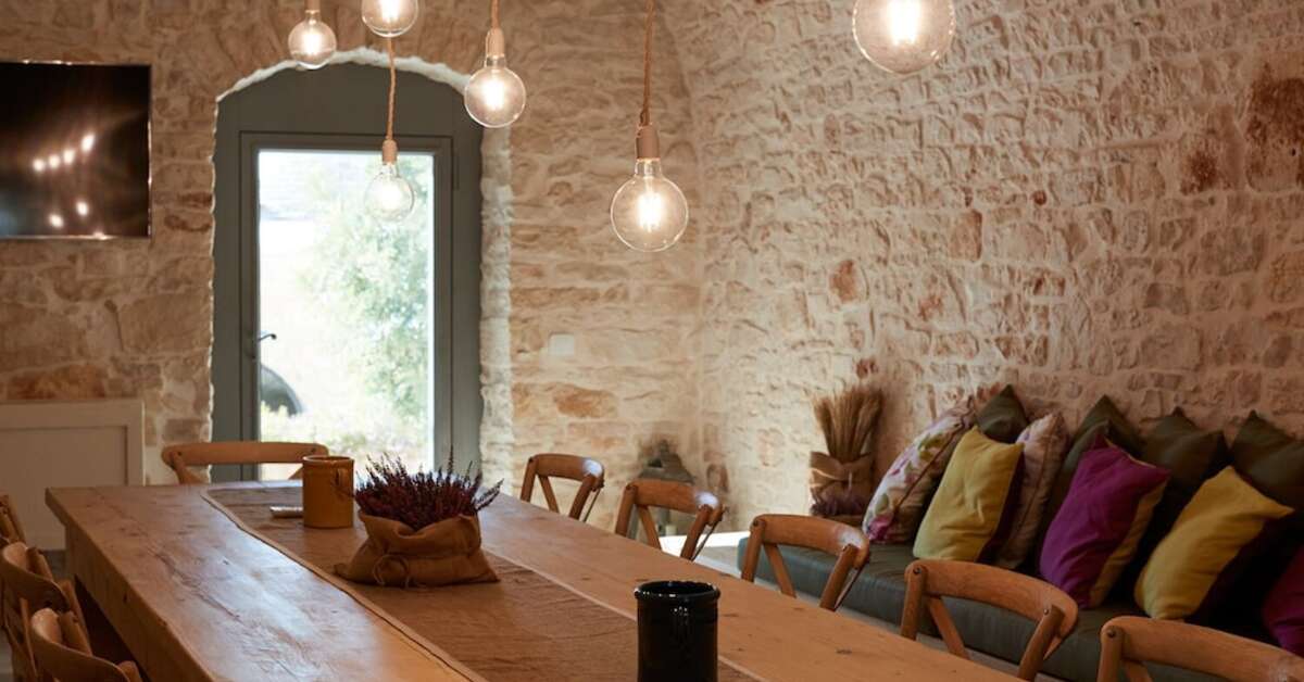 Een foto van het interieur van Masseria Grieco