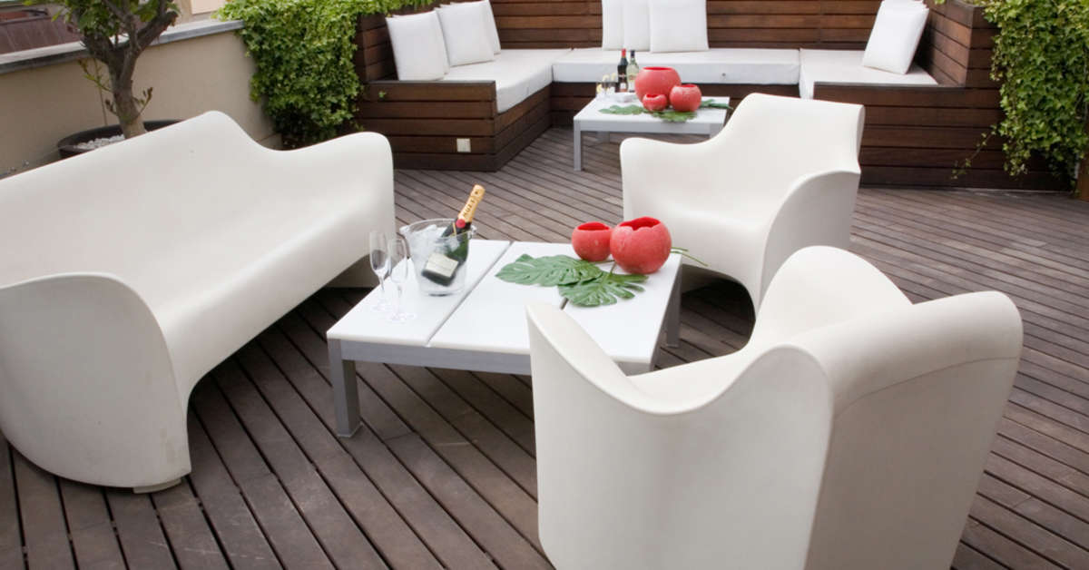 Een foto van het terras bij Hotel America