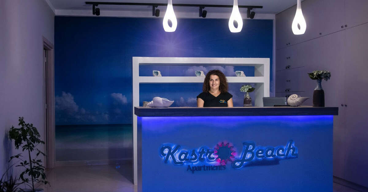 Een foto van het interieur van Kastro Beach Appartementen