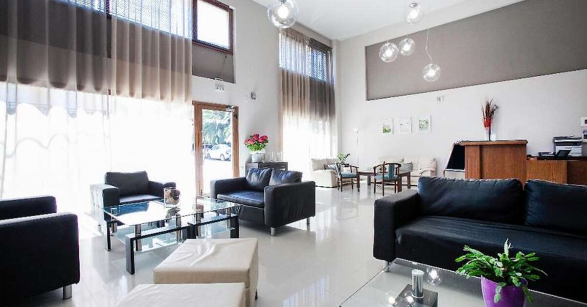 Een foto van het interieur van Hotel Simeon