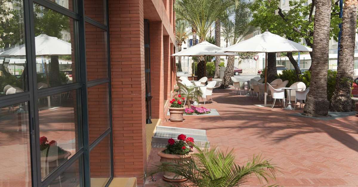Een foto van het terras bij Hotel El Palmeral