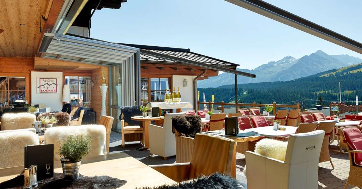 Ein Foto von der Terrasse im Das Alpenwelt Resort