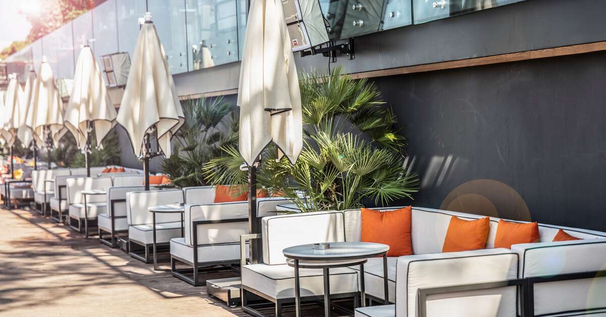 Ein Foto von der Terrasse im Unique Lifestyle Hotel