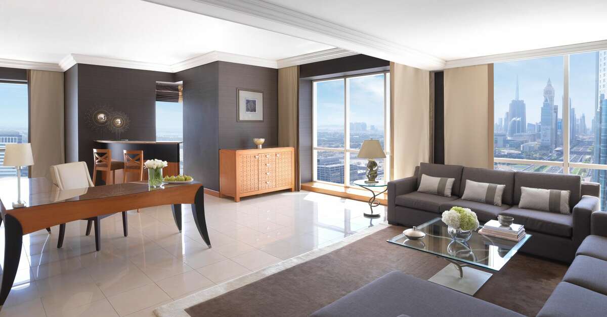 Een foto van het interieur van Fairmont Dubai