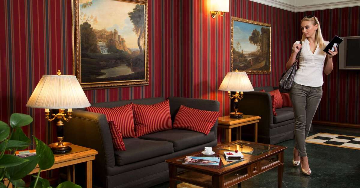 Een foto van het interieur van Morgana Hotel