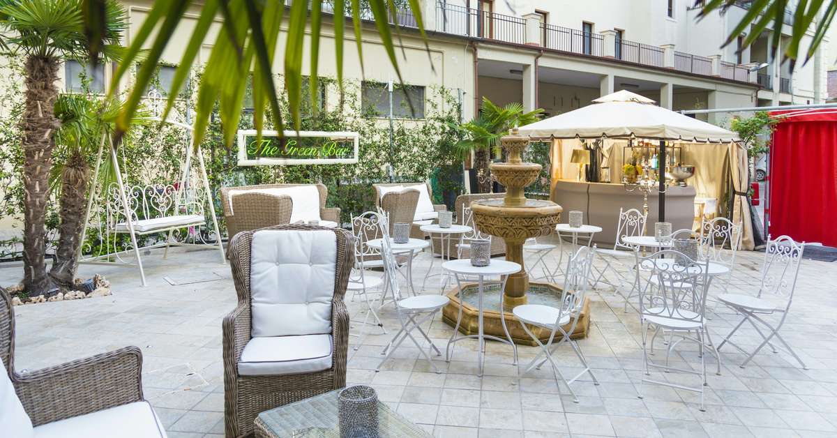 Ein Foto von der Terrasse im Hotel Milton Roma