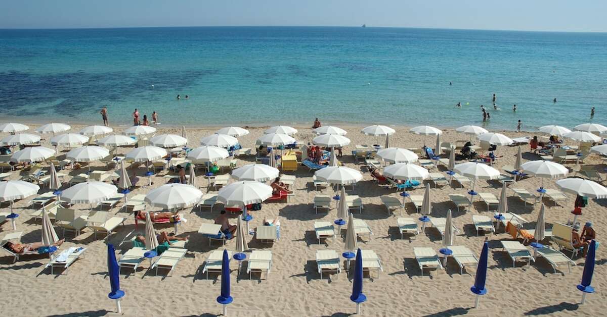 Ein Foto vom Strand beim Hotel Montecallini