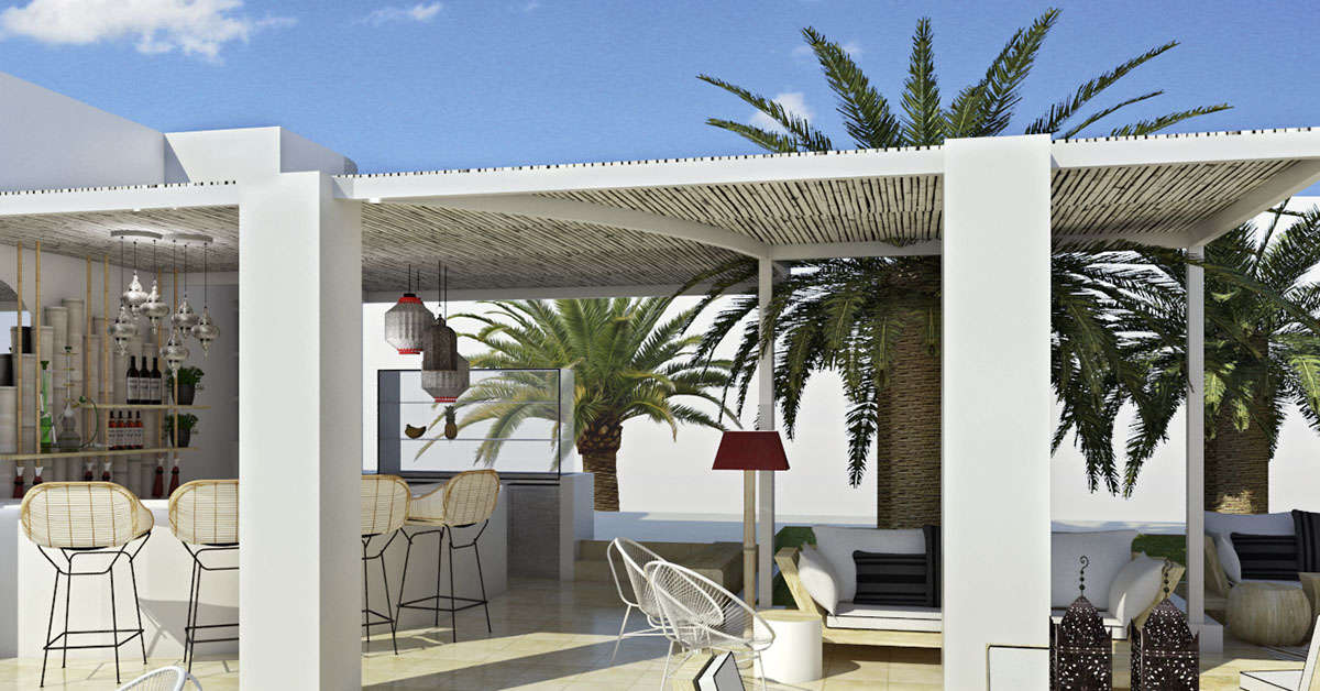 Een foto van het terras bij Mr & Mrs White Paros