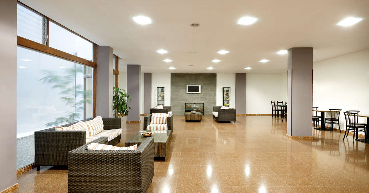 Een foto van het interieur van Hotel Faycan