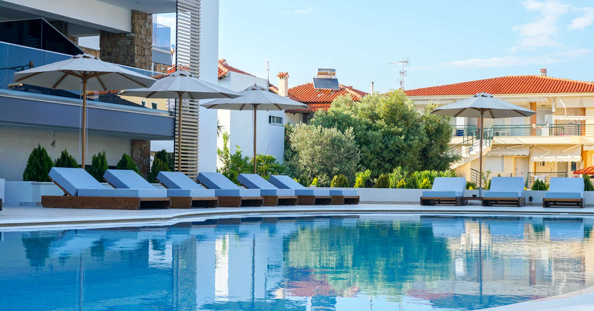 Een foto van het zwembad bij Agnes Deluxe Hotel