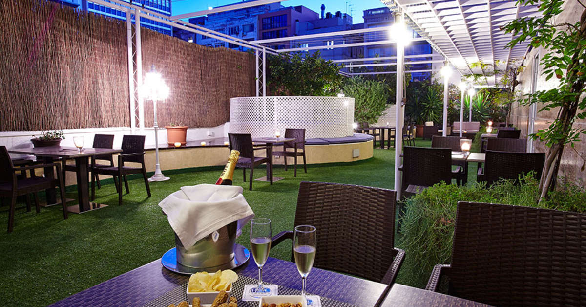 Ein Foto von der Terrasse im HCC St. Moritz