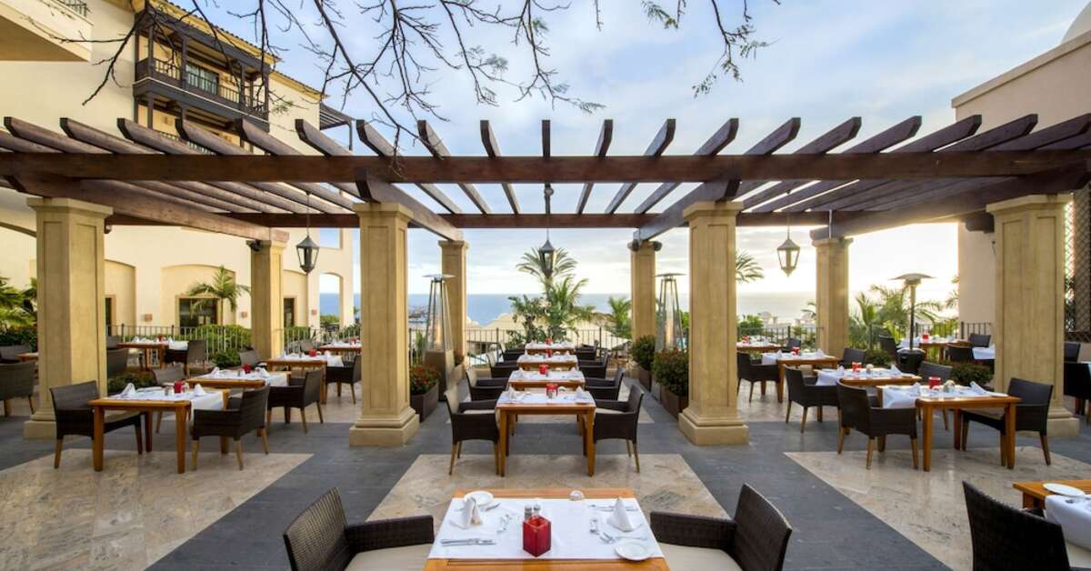 Een foto van het terras bij Vincci Seleccion La Plantacion del Sur