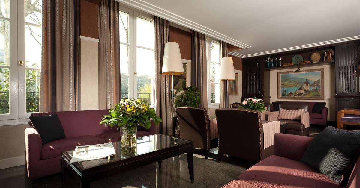 Een foto van het interieur van Hotel de la Jatte