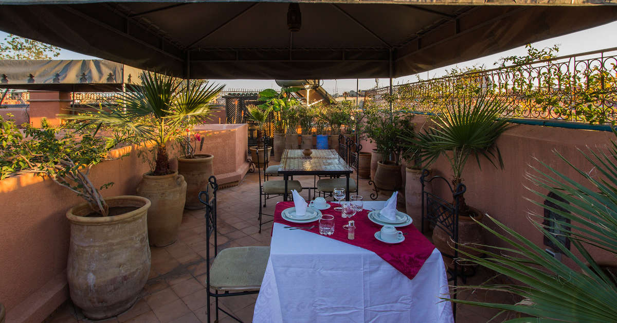 Een foto van het terras bij Riad Xo