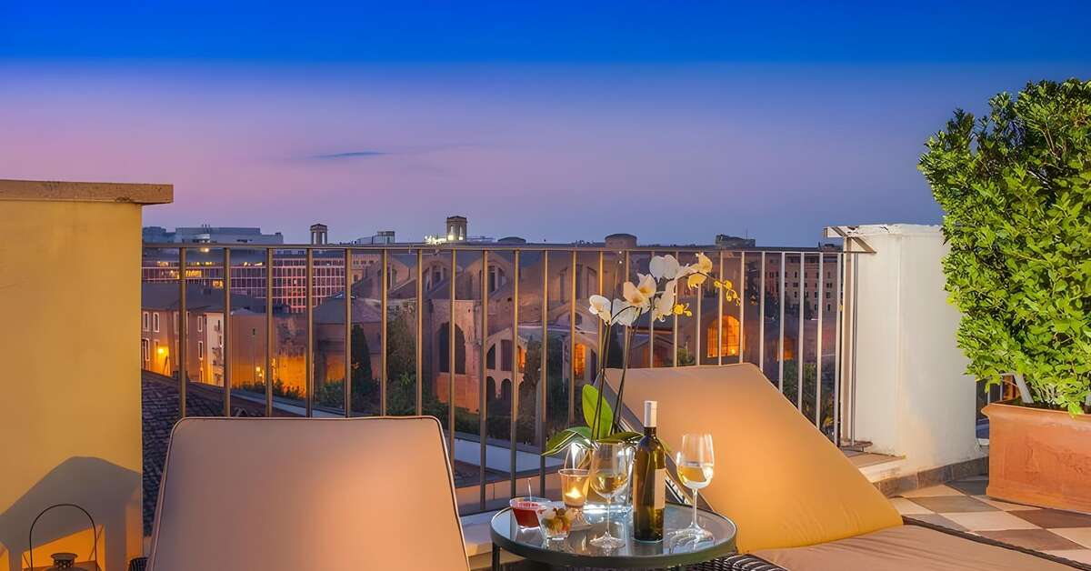 Een foto van het terras bij Albergo Nord Nuova