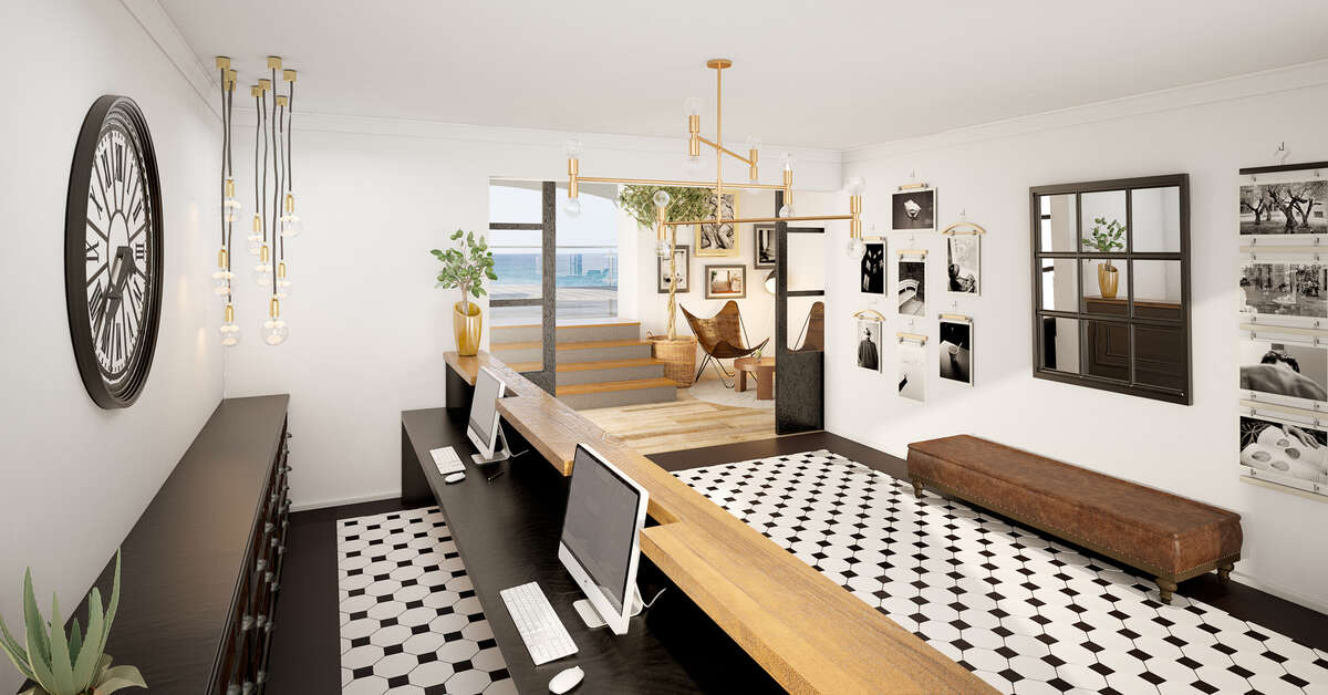 Een foto van het interieur van La Concha Boutique Appartementen