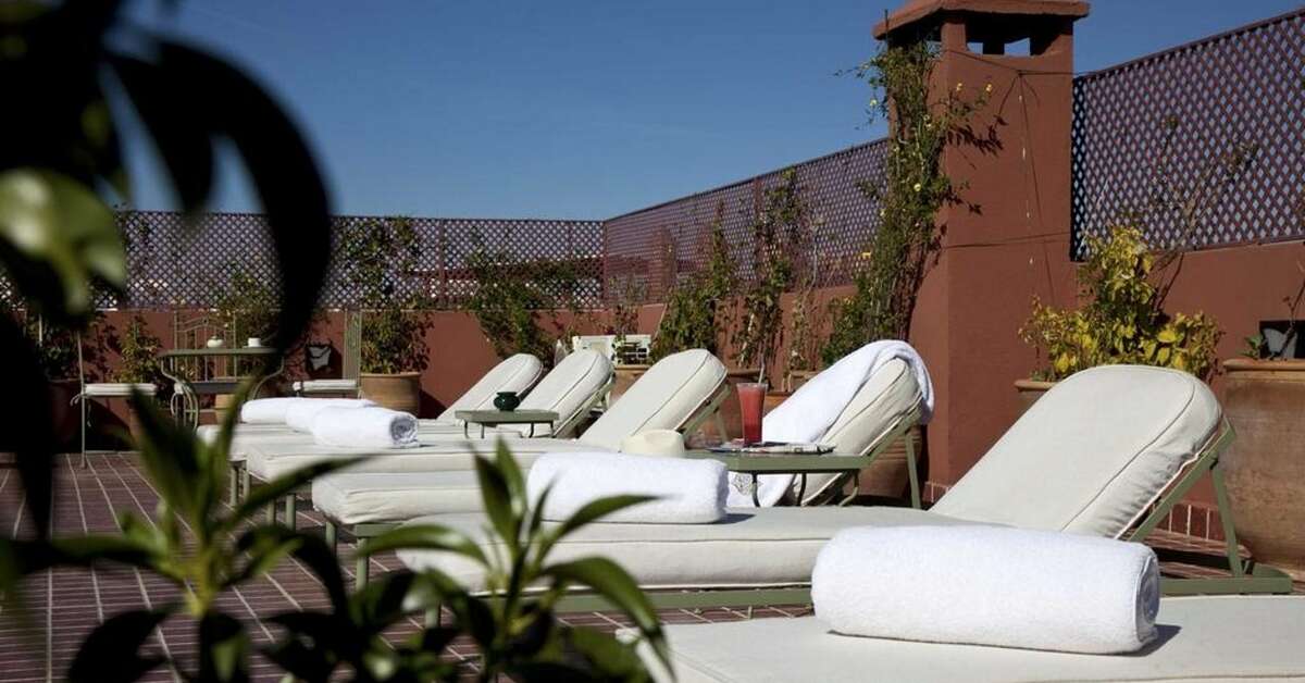 Een foto van het terras bij Riad Les Bougainvilliers