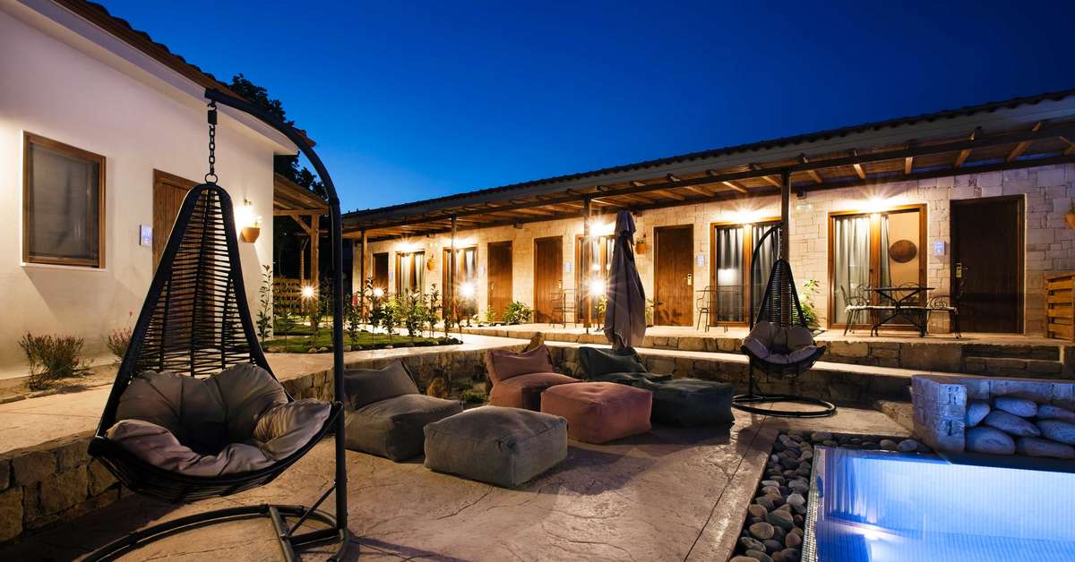 Een foto van het terras bij Casa Afytos