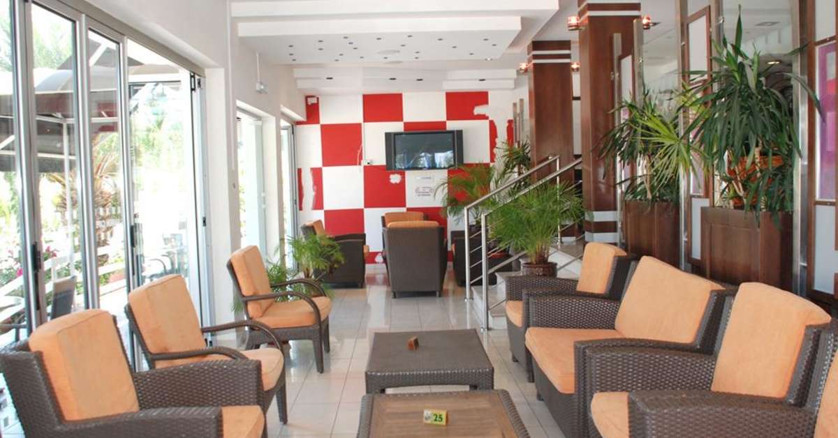 Een foto van het interieur van Marion Hotel