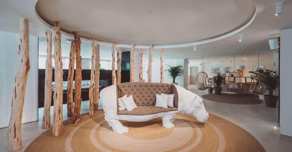 Een foto van het interieur van Amare Beach Hotel Ibiza