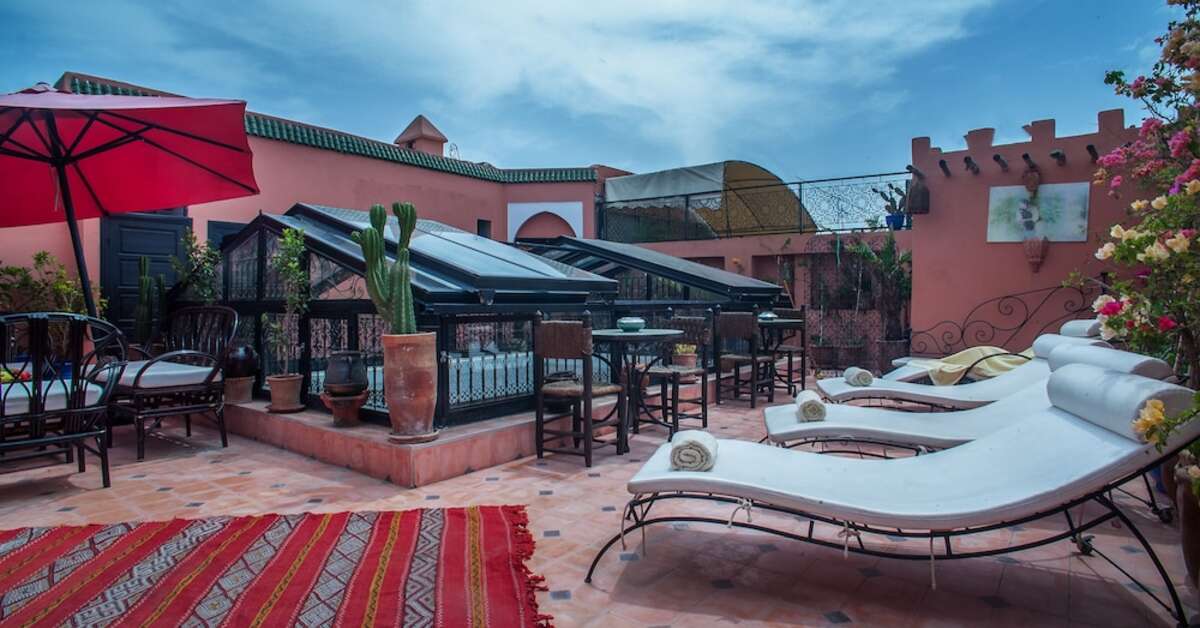 Ein Foto von der Terrasse im Riad Haraka