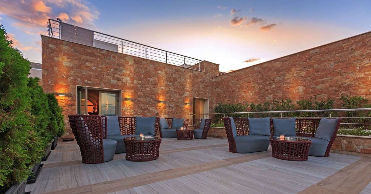 Een foto van het terras bij Miraggio Thermal Spa Resort