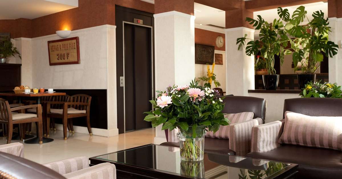 Een foto van het interieur van Hotel de la Jatte