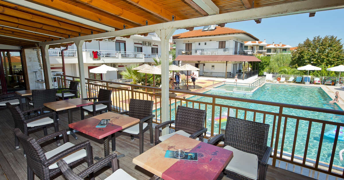 Ein Foto von der Terrasse im Hotel Medusa
