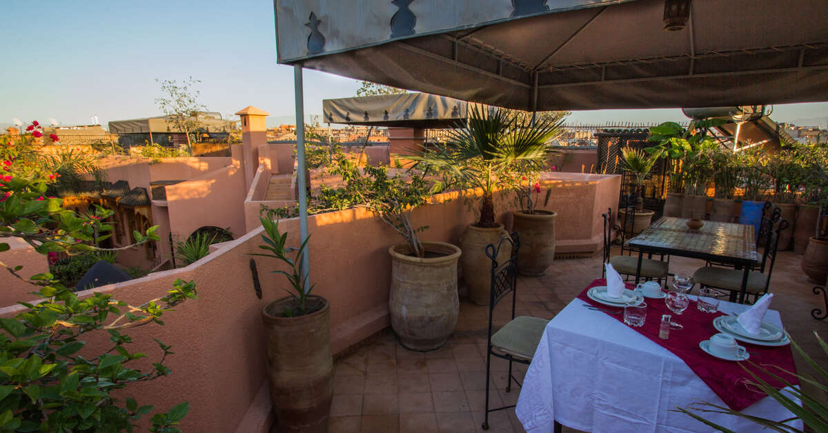 Een foto van het terras bij Riad Xo