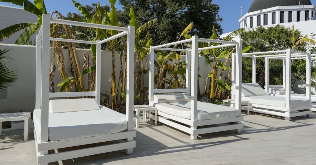 Ein Foto von der Terrasse im Hotel Vibra Marco Polo II