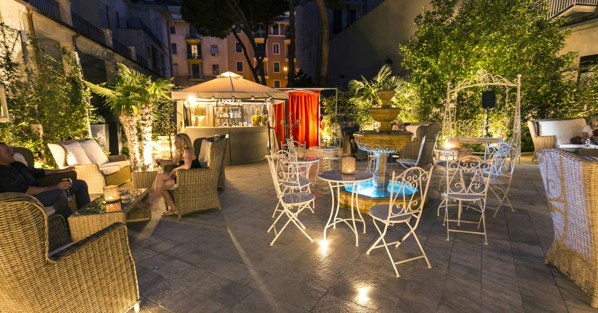 Ein Foto von der Terrasse im Hotel Milton Roma