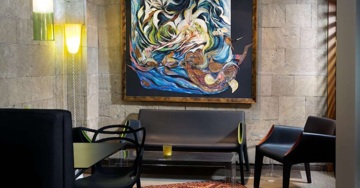Een foto van het interieur van Aquamare City & Beach Hotel