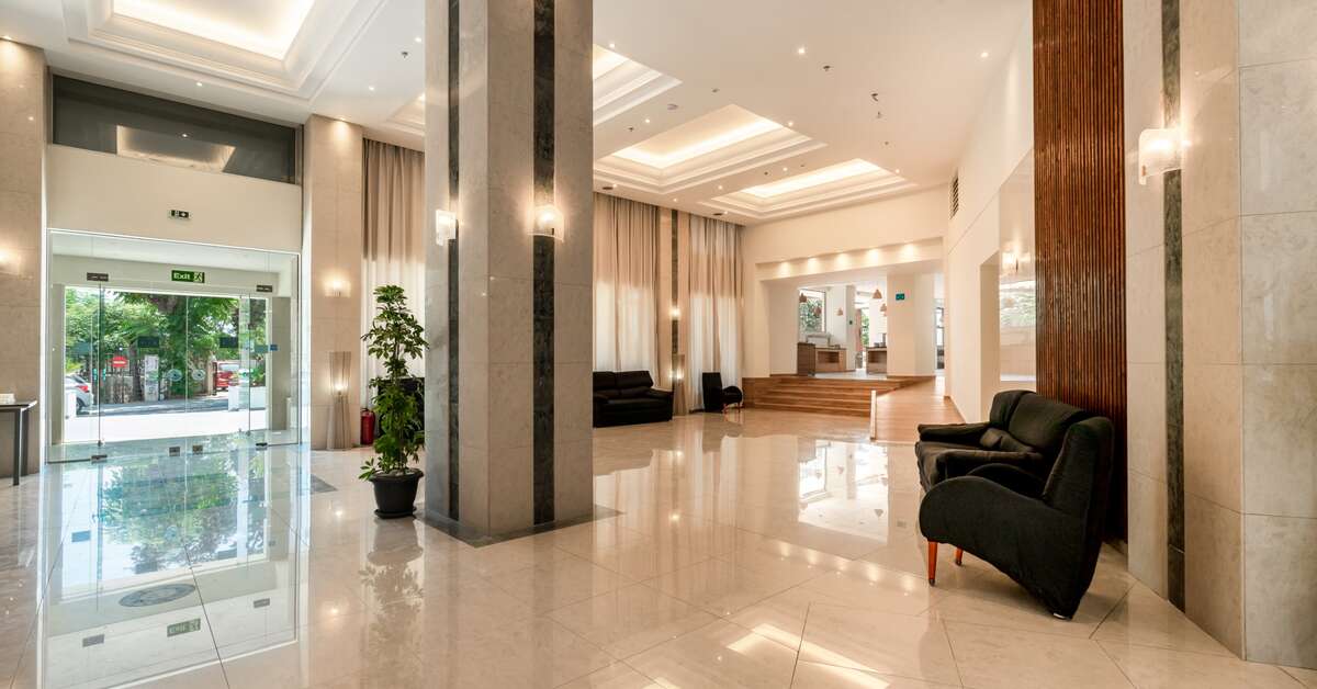 Een foto van het interieur van Castellum Suites