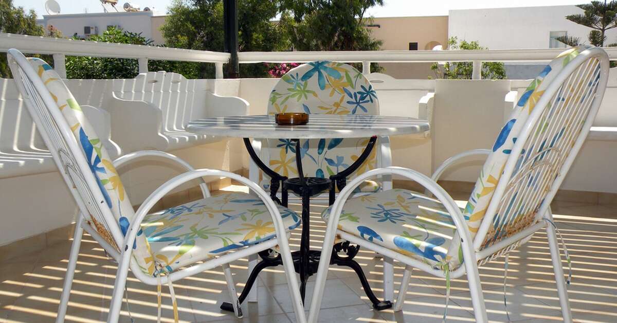 Ein Foto von der Terrasse im Hotel Armonia